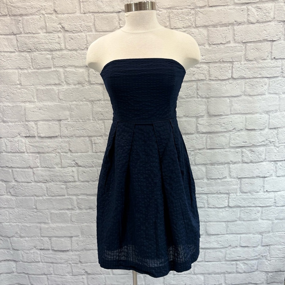 J. Crew Black Strapless A-Line Dress Cocktail